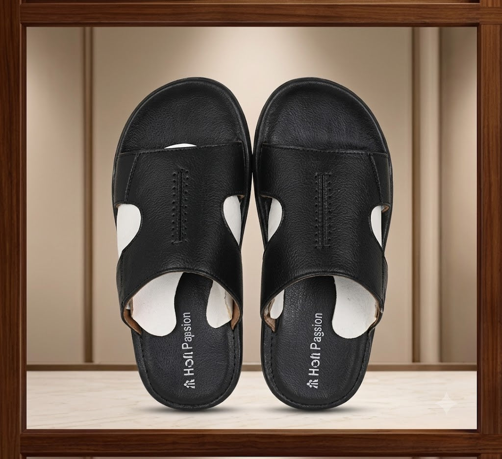 🌟 Woodland Premium Full-Grain Leather Black Sandals 🌟 (বিলাসবহুল আরাম ও আভিজাত্যের নিখুঁত সংমিশ্রণ)