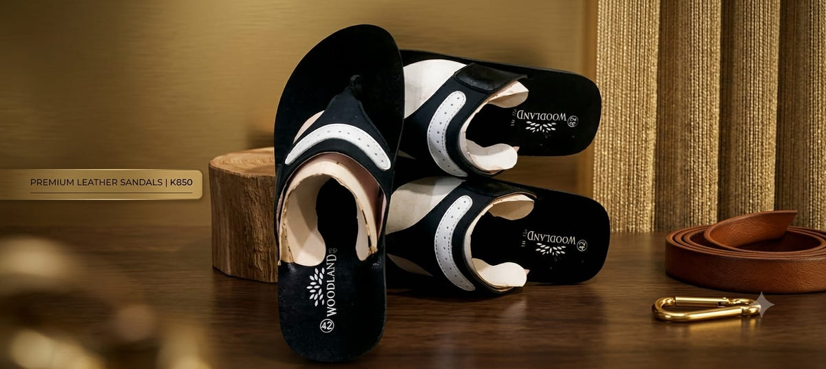 Woodland Classic Black & White Daily Wear Slippers