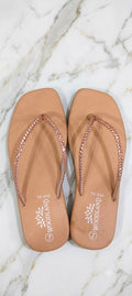 ✨ Woodland Elegant Crystal-Embellished Nude Flip-Flops ✨ (পারফেক্ট লুকের জন্য আভিজাত্য আর আরামের মেলবন্ধন)