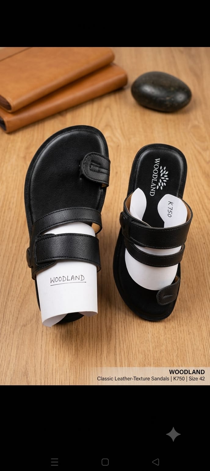 ✨ Woodland Premium Classic Leather-Texture Sandals ✨ (আরাম এবং স্টাইলের এক অনন্য সংমিশ্রণ)