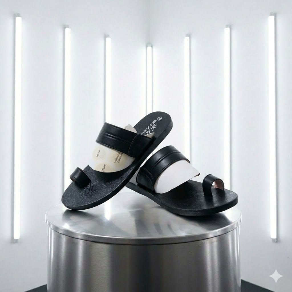 ✨ Woodland Premium Classic Black Toe-Ring Sandals ✨ (স্টাইলিশ লুক, প্রতিদিনের জন্য সেরা পছন্দ)