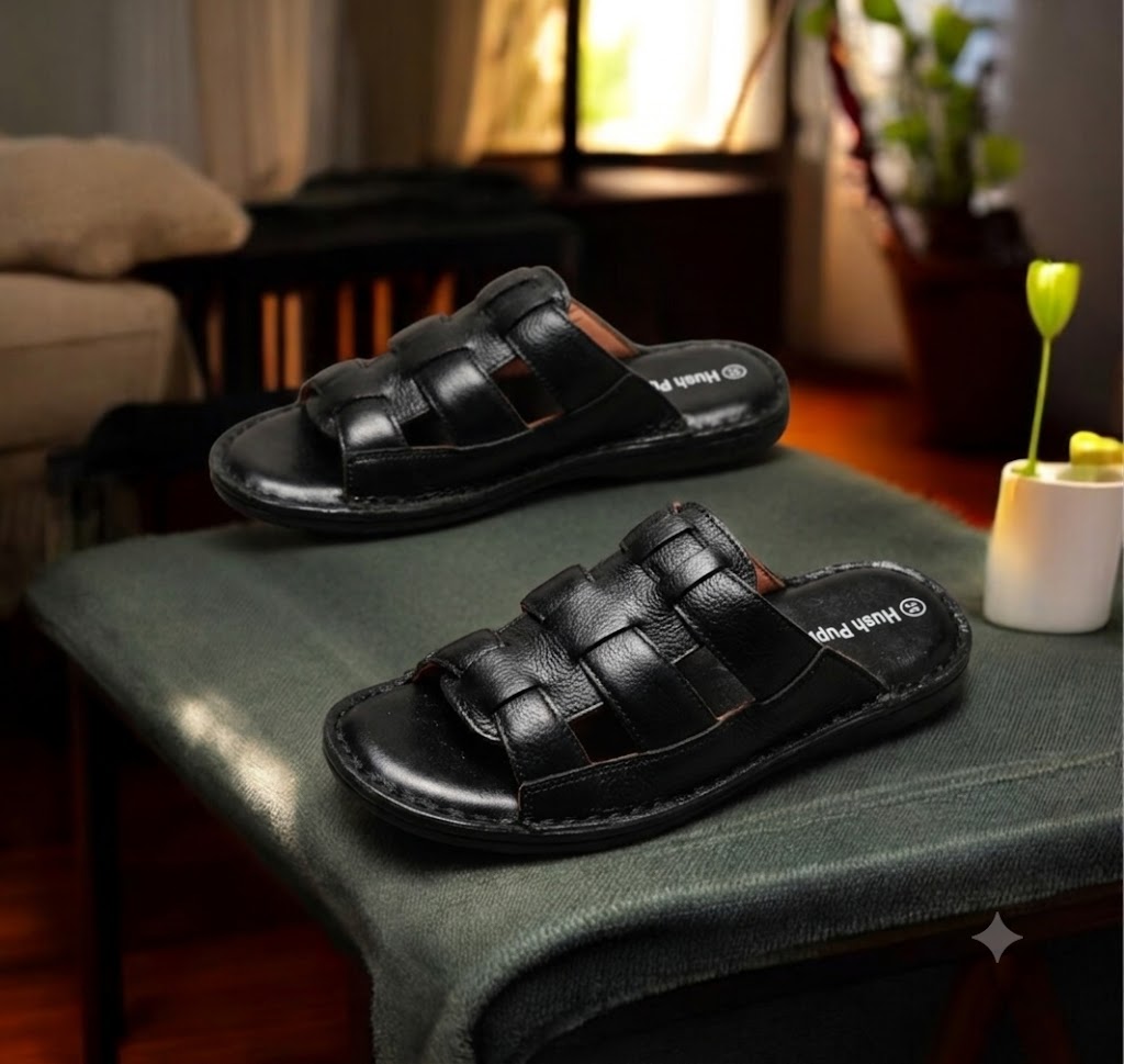 Mens Slides / Slipper - Black Stripe