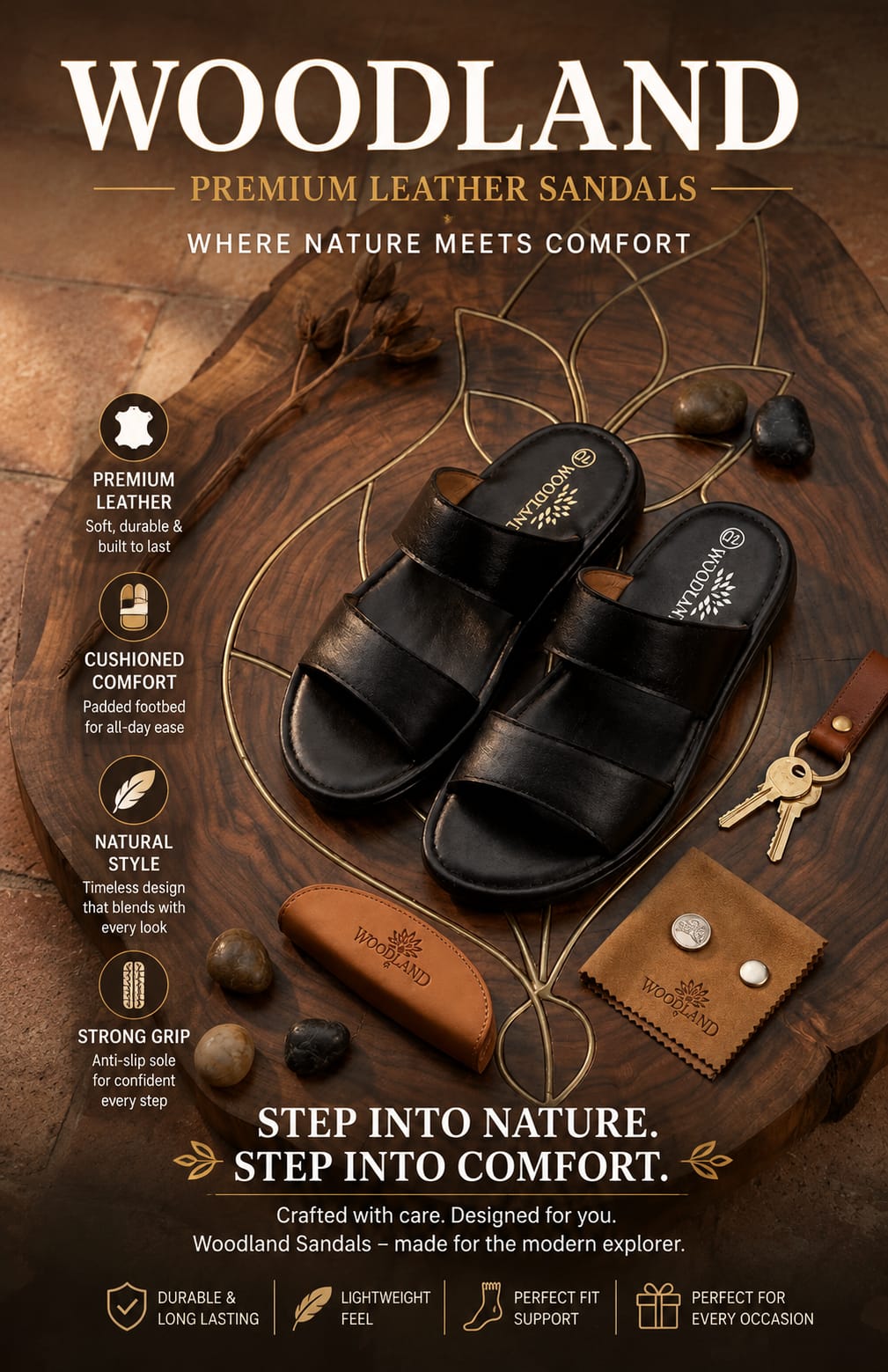 ✨ WOODLAND Premium Leather Sandals ✨